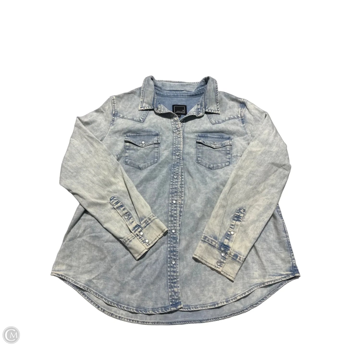 Top Long Sleeve By Cmc In Blue, Size: 2x