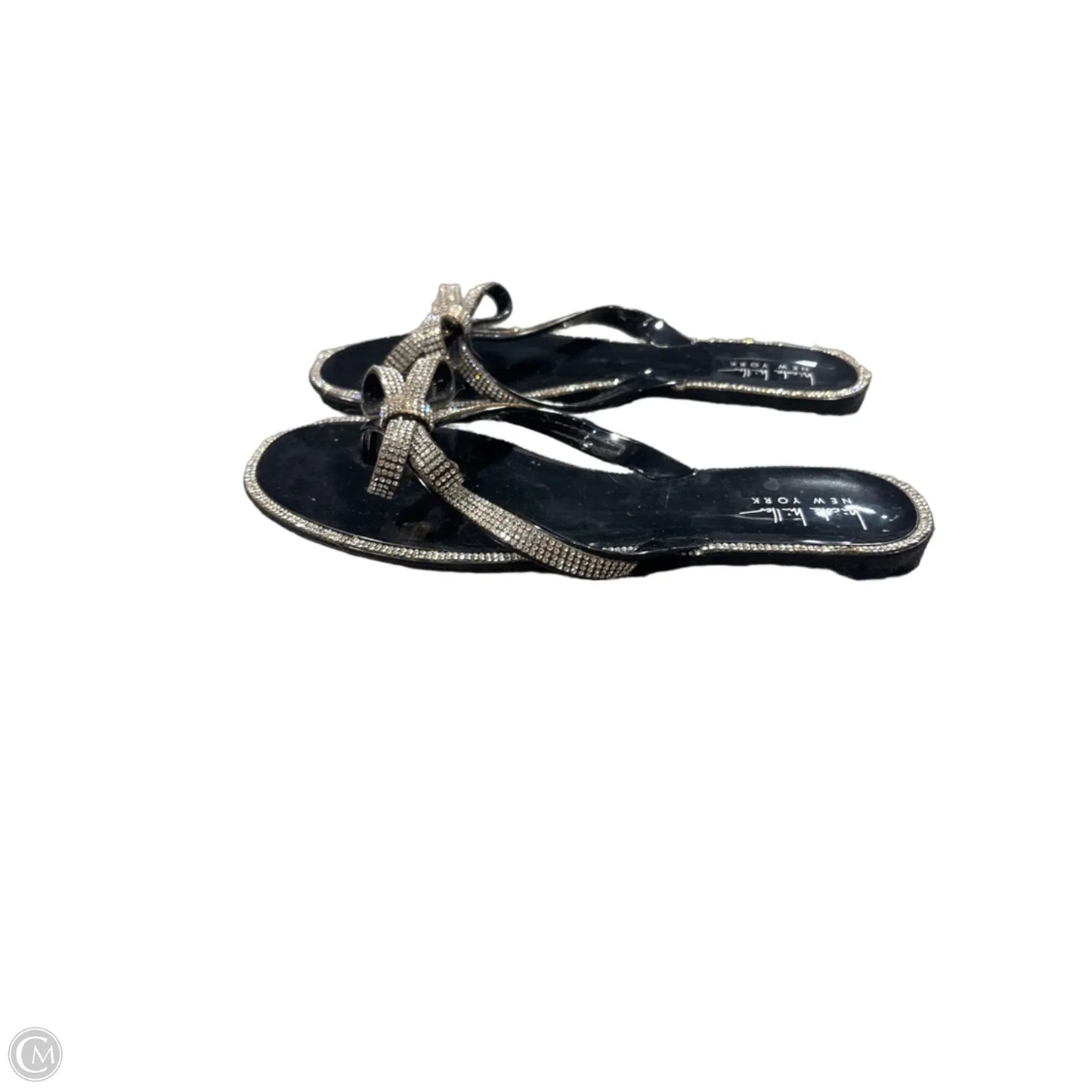 Sandals Flats By Nicole By Nicole Miller In Black & Silver, Size: 10