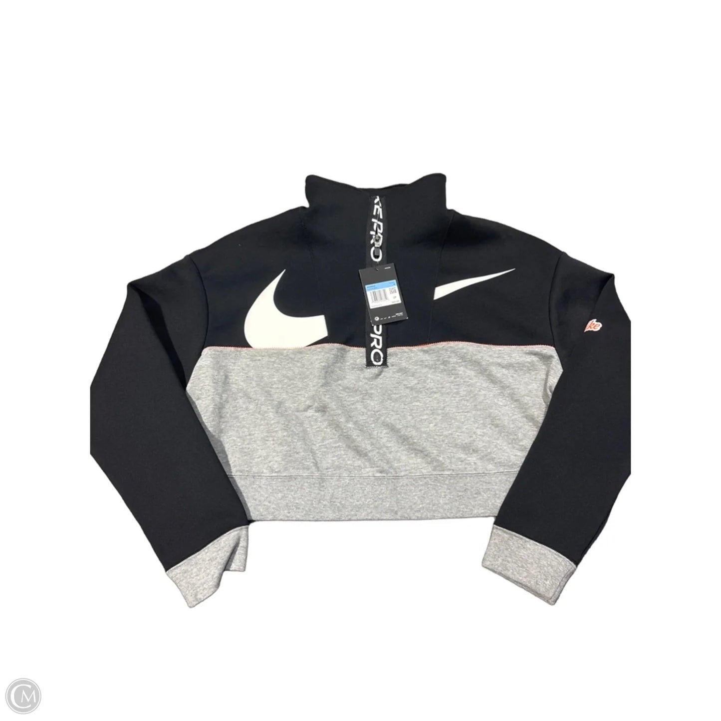 Athletic Sweatshirt Collar By Nike In Black, Size: M