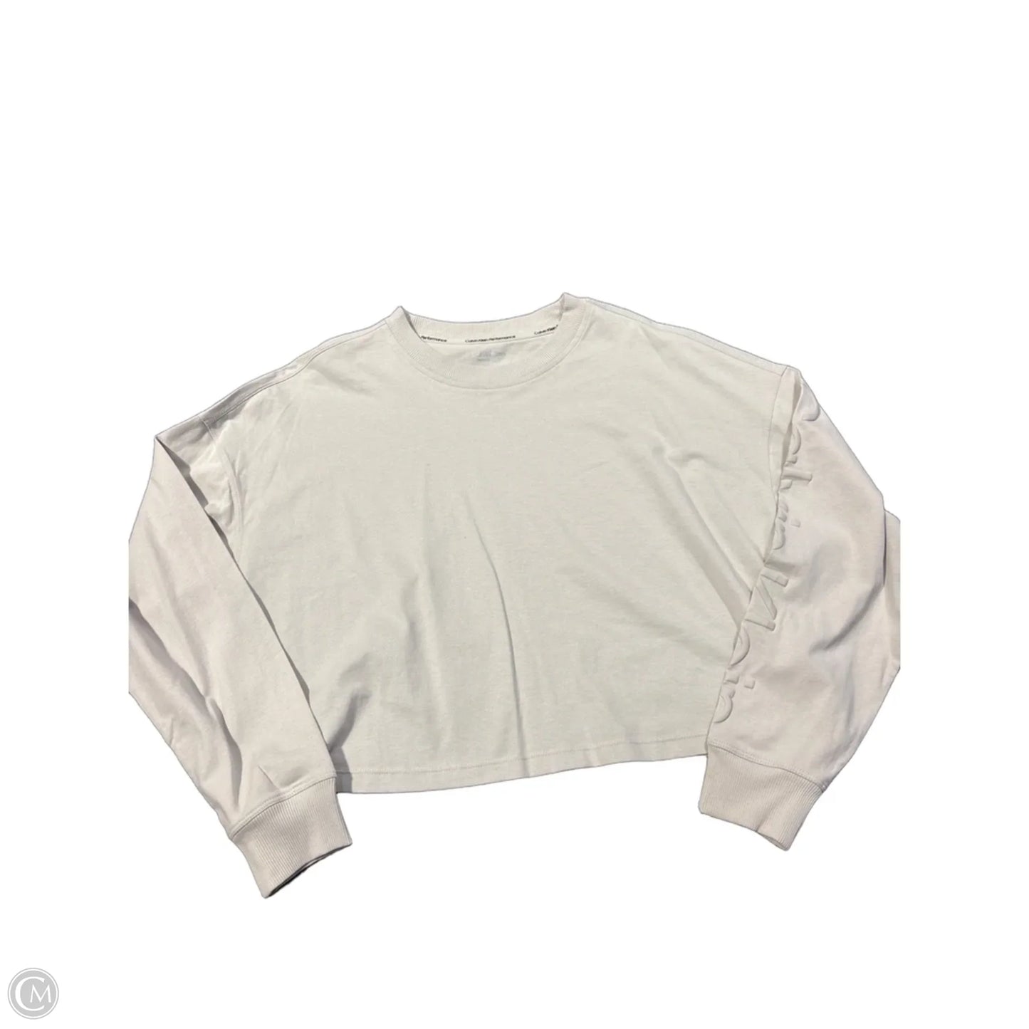 Top Long Sleeve By Calvin Klein In Tan, Size: S