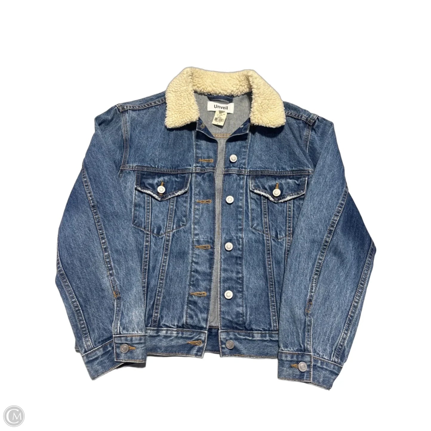 Jacket Denim By Pink In Blue Denim, Size: M