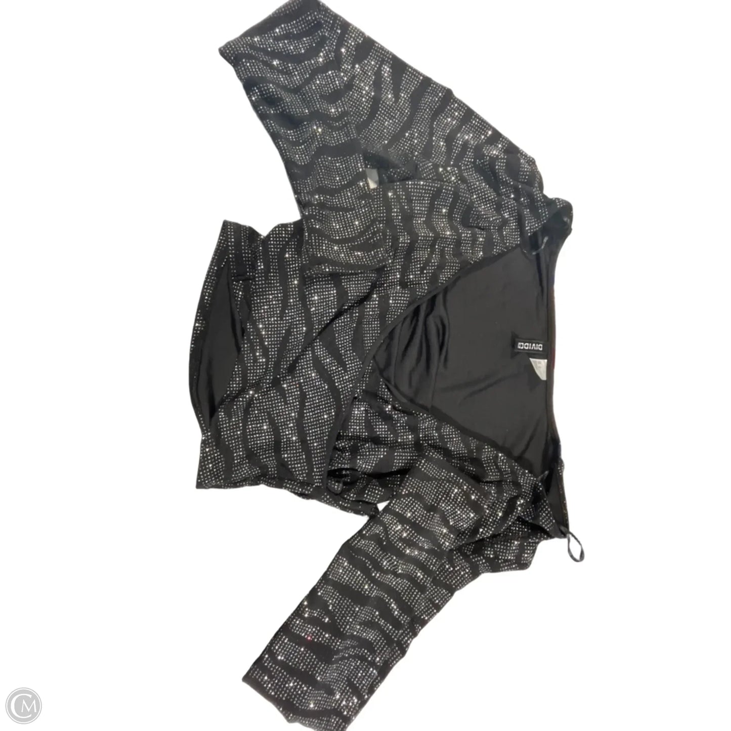 Top Long Sleeve By Divided In Black & Silver, Size: M