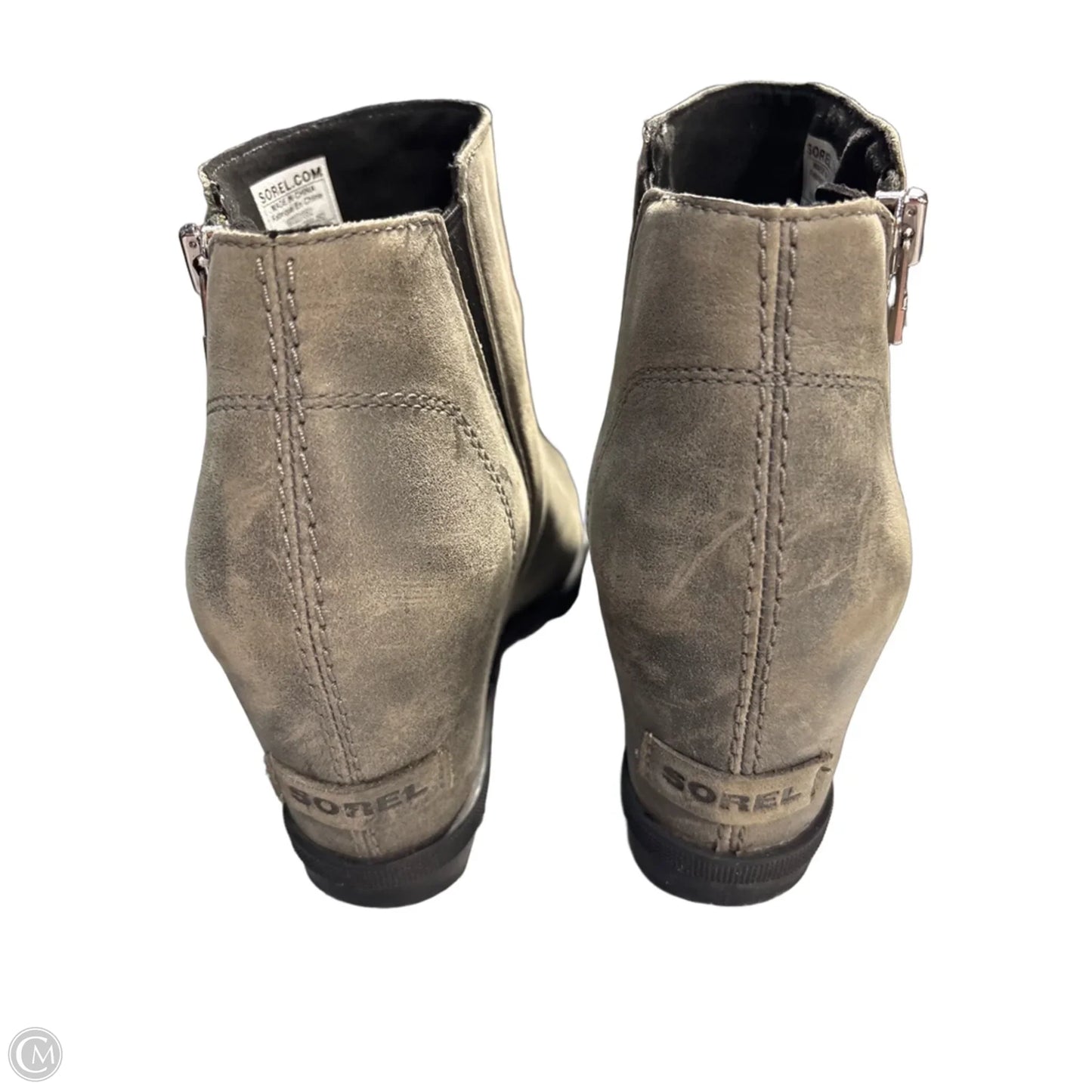 Boots Ankle Heels By Sorel In Grey, Size: 9.5