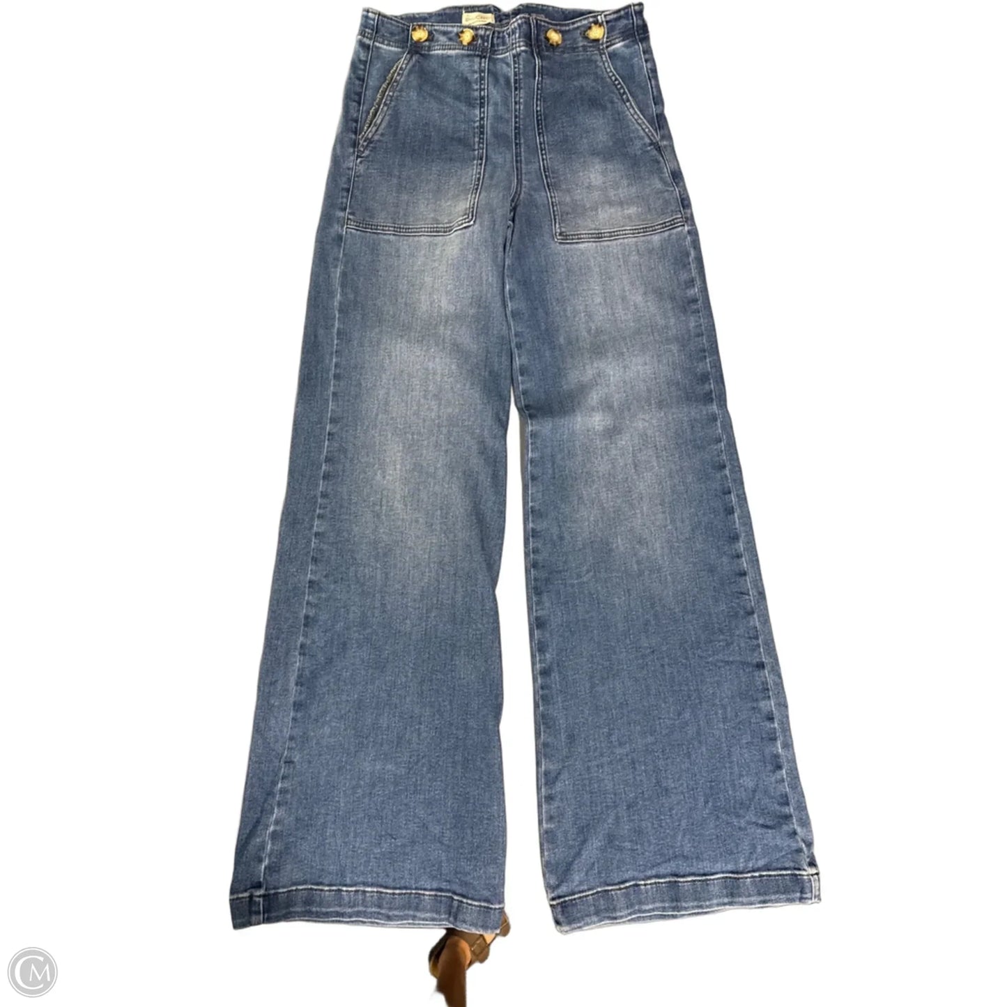 Jeans Wide Leg By Pilcro In Blue Denim, Size: 4