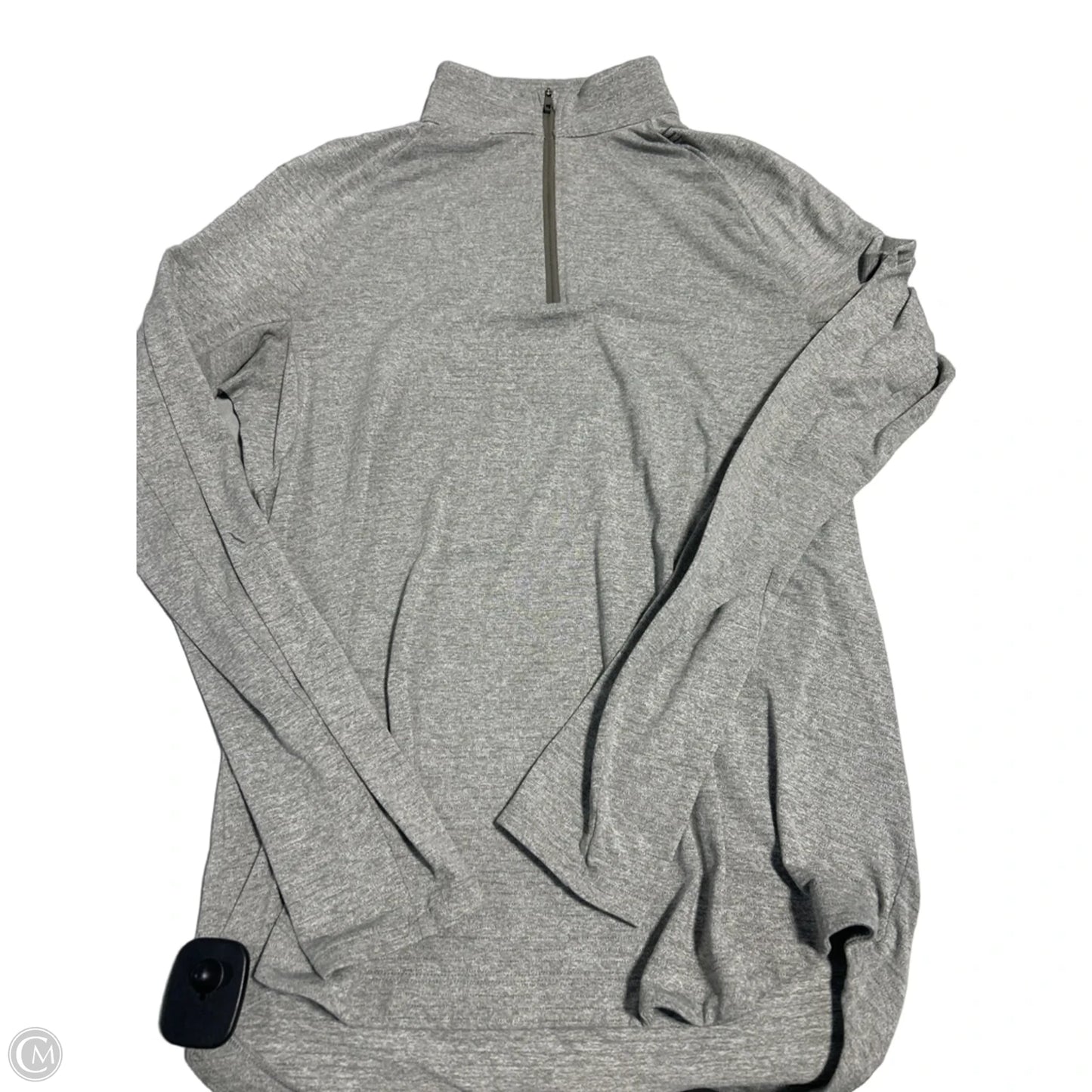 Athletic Top Long Sleeve Collar By Lululemon In Grey, Size: M