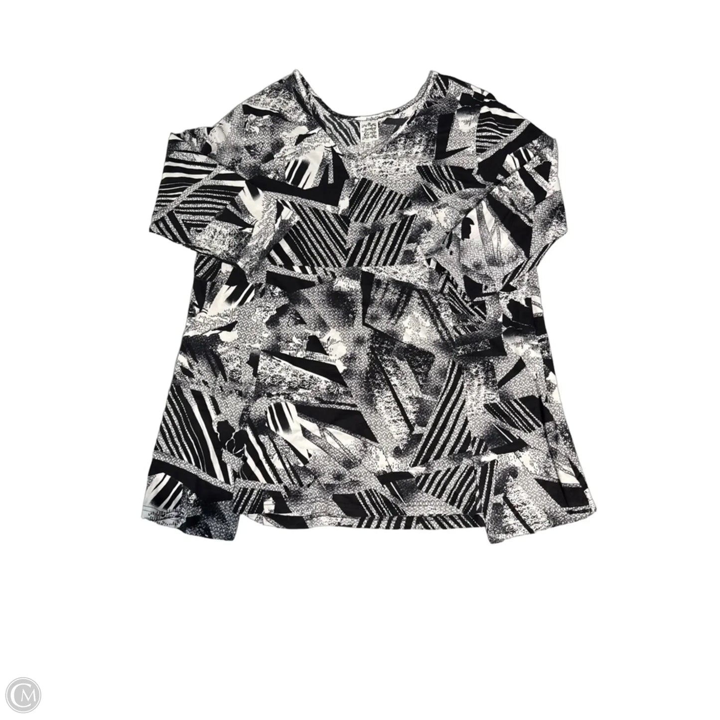 Top 3/4 Sleeve By Parsley & Sage In Black & White, Size: L