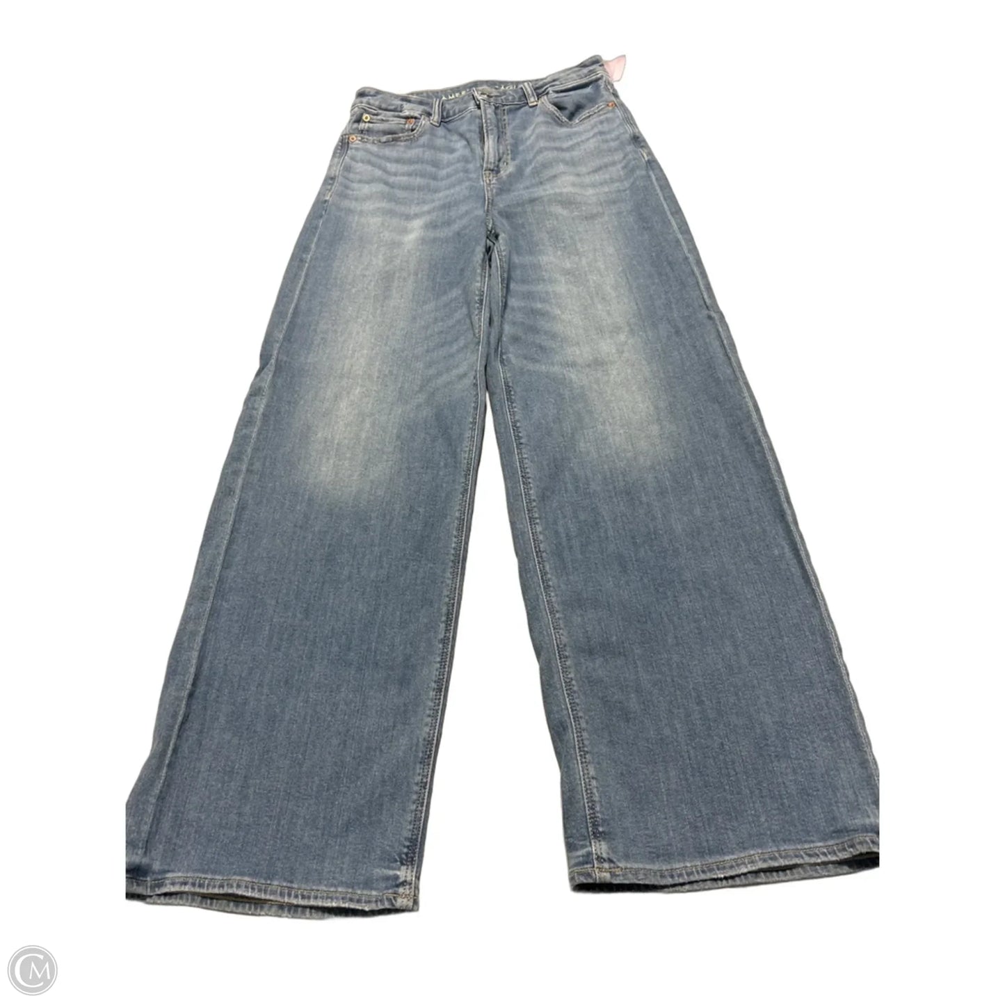 Jeans Straight By American Eagle In Blue Denim, Size: 4