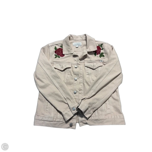 Jacket Denim By Lucky Brand In Tan, Size: L