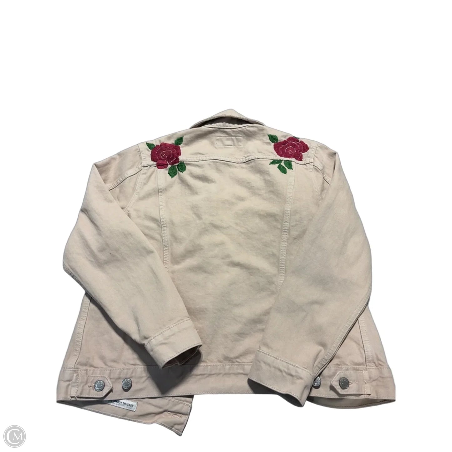 Jacket Denim By Lucky Brand In Tan, Size: L