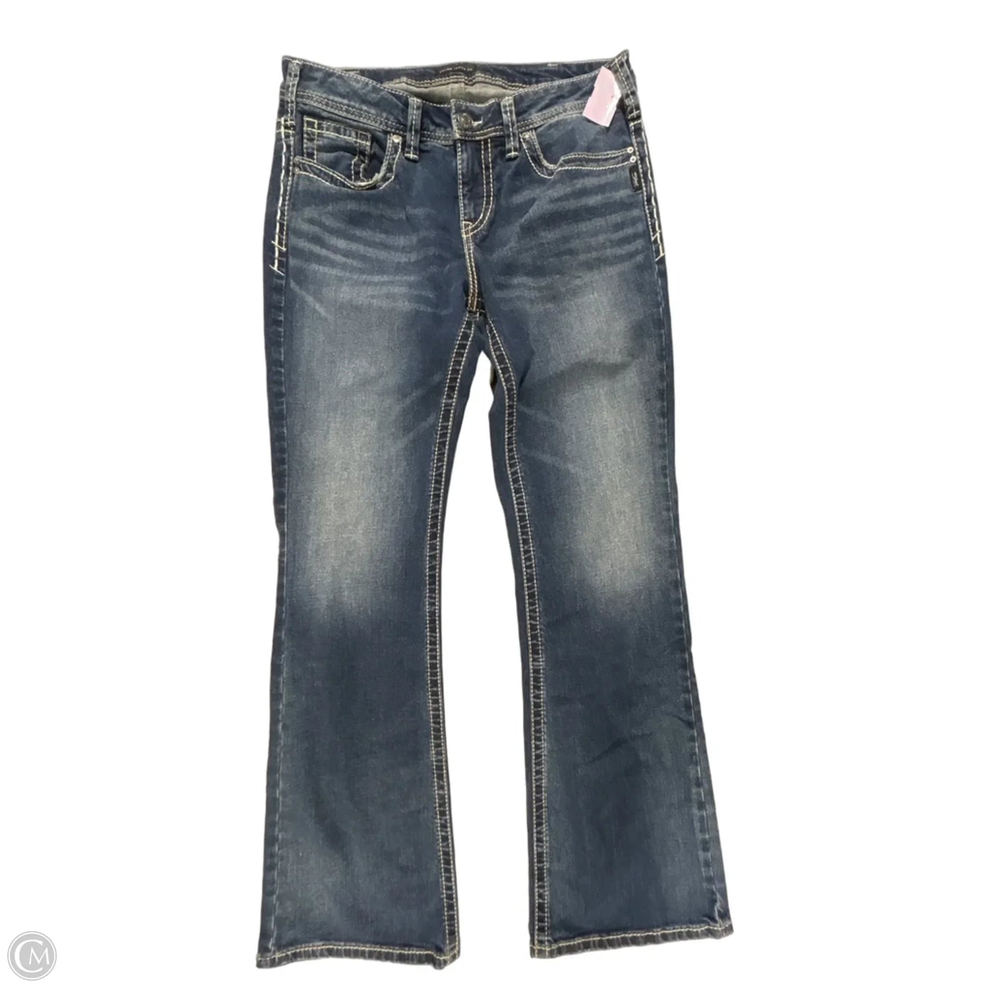 Jeans Boot Cut By Silver In Blue Denim, Size: 14