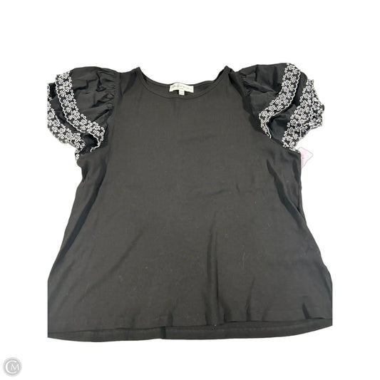 Top Short Sleeve By Chelsea And Theodore In Black, Size: 2x