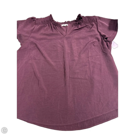 Top Short Sleeve By Maurices In Maroon, Size: 1x