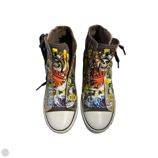 Shoes Sneakers By Ed Hardy In Brown, Size: 7