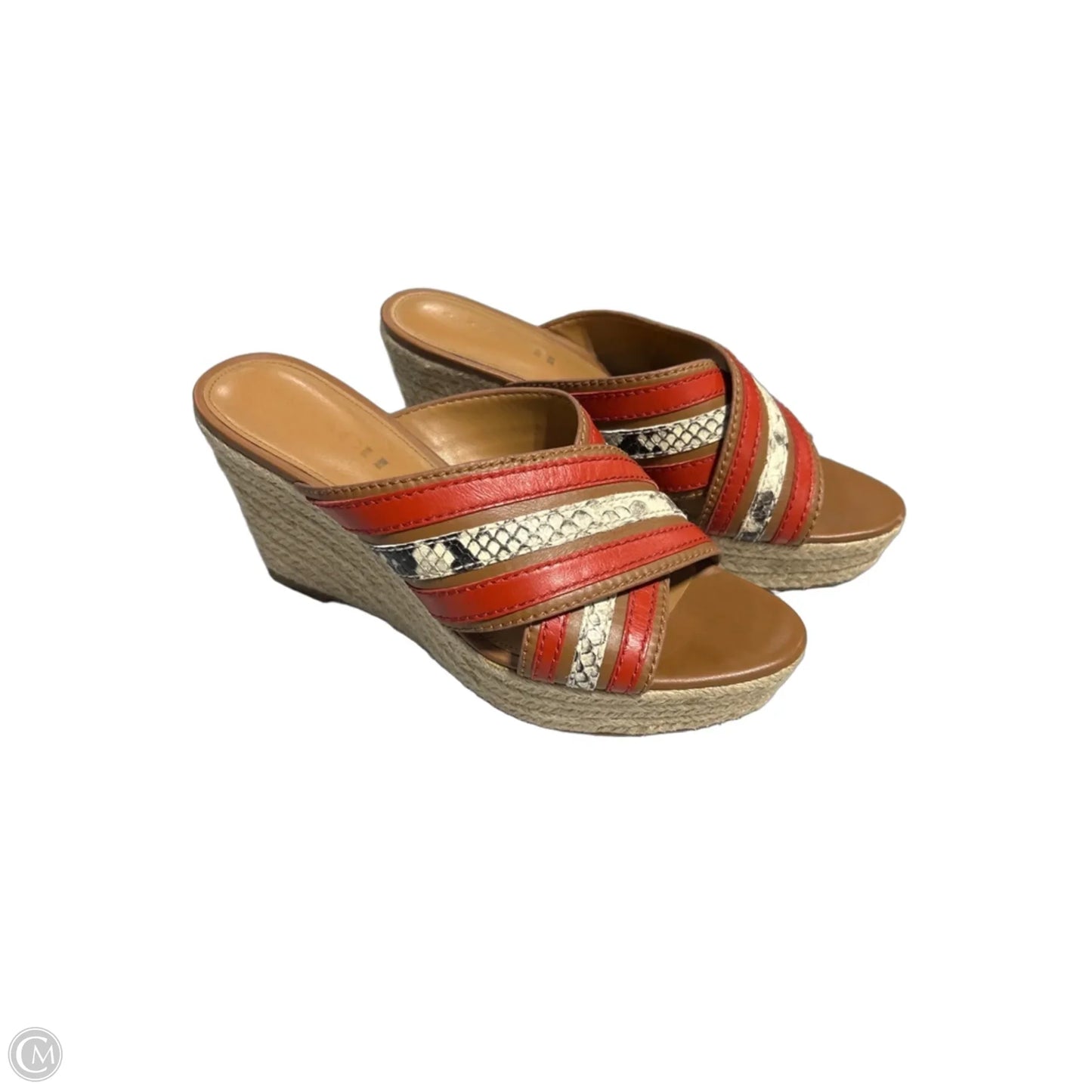 Sandals Designer By Coach In Brown & Red, Size: 8