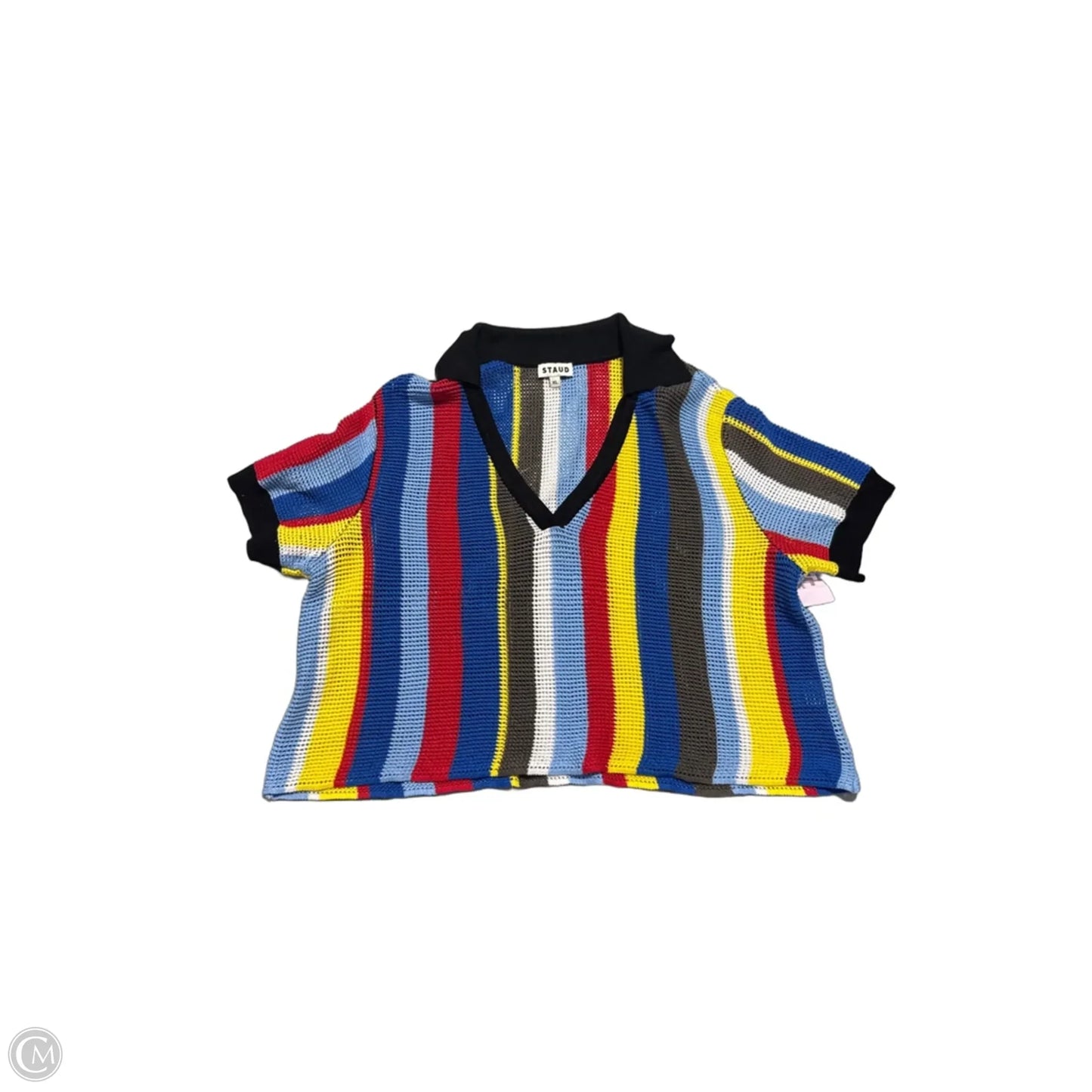 Top Short Sleeve By Cme In Striped Pattern, Size: Xl