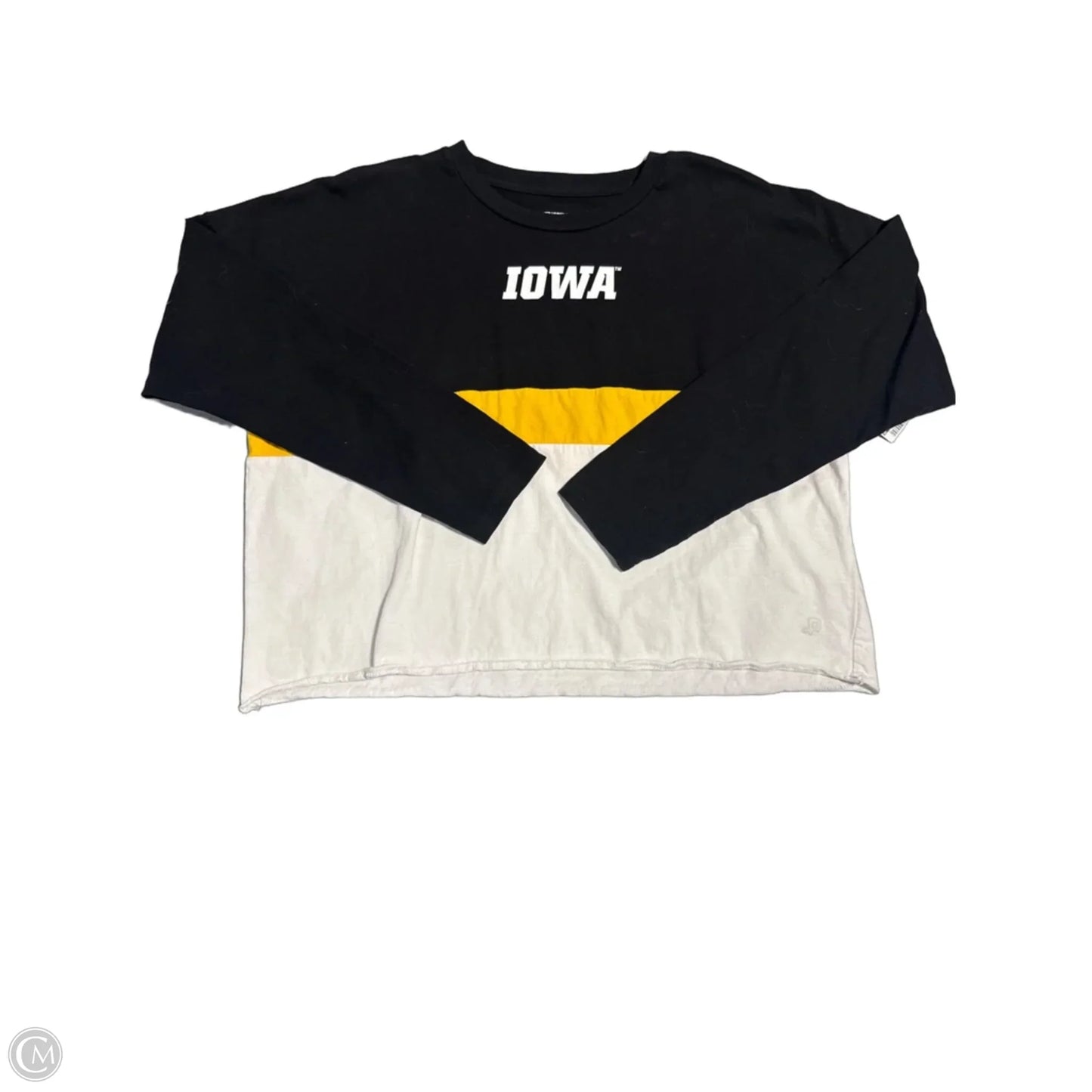 Top Long Sleeve By Authentic In Black & Yellow, Size: Xl