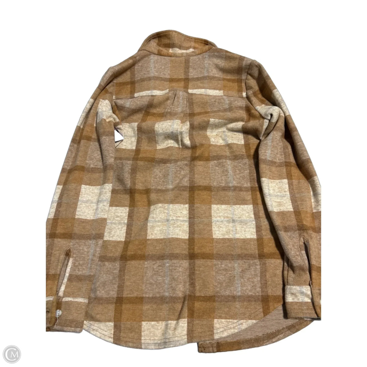 Top Long Sleeve By Thread And Supply In Plaid Pattern, Size: M