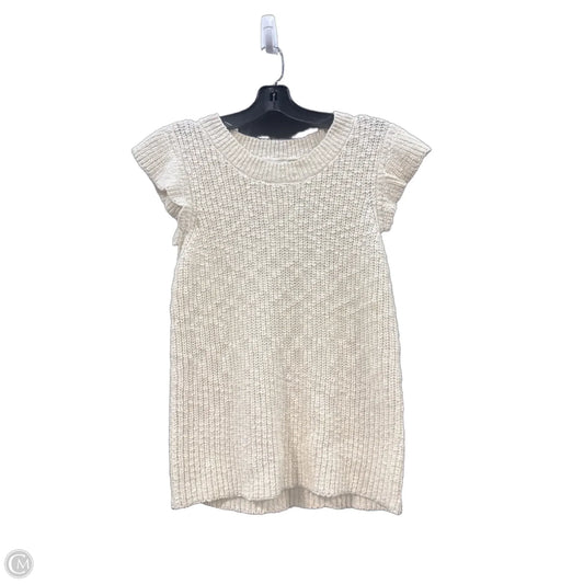 Sweater Short Sleeve By Design History In Cream, Size: M