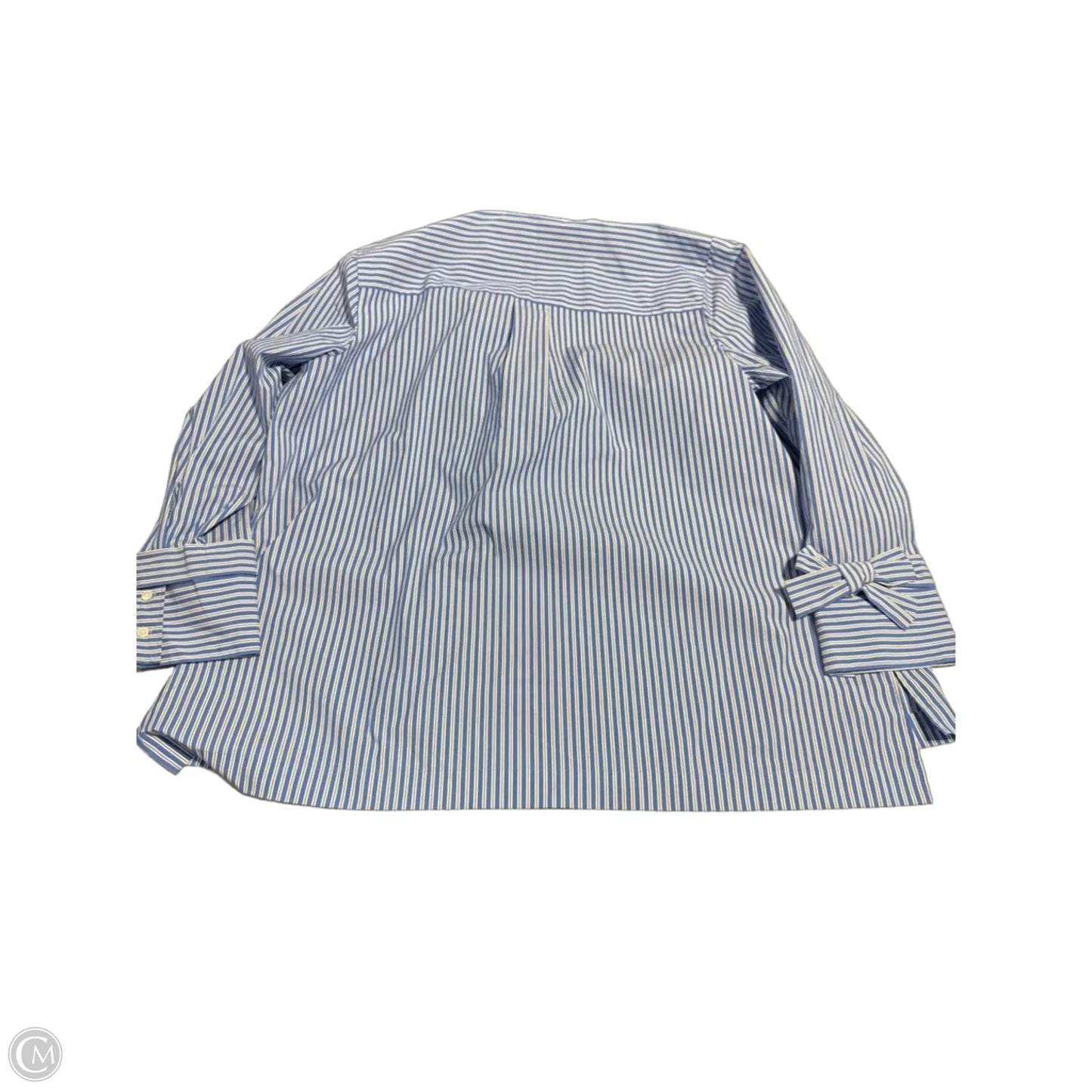 Top Long Sleeve By Talbots In Blue & White, Size: 2x