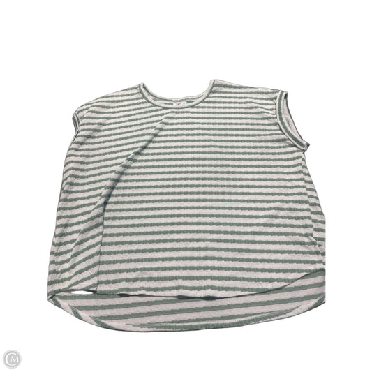 Top Short Sleeve By Maurices In Green & White, Size: 3x