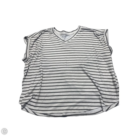 Top Short Sleeve By Maurices In Green & White, Size: 3x