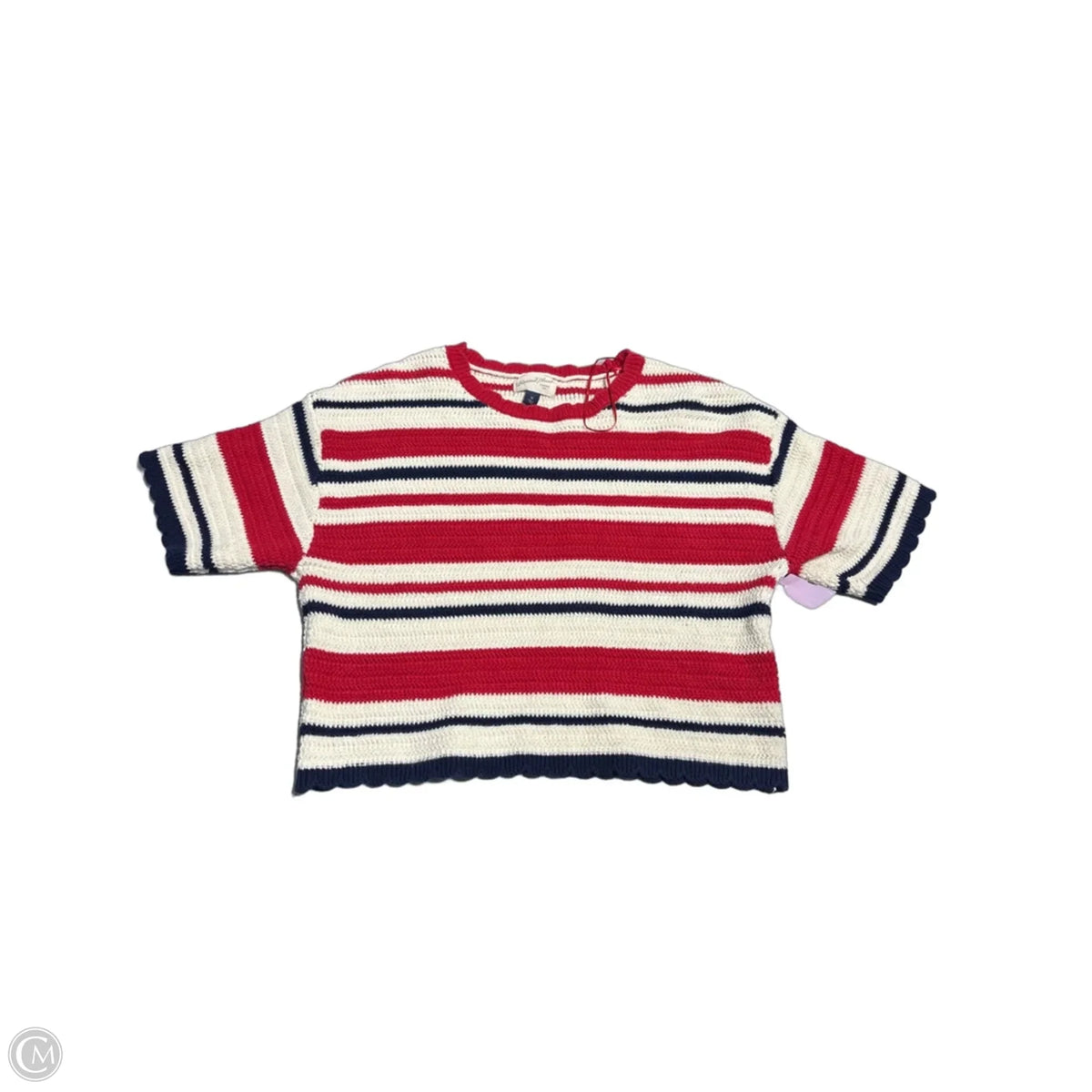 Top Short Sleeve By Universal Thread In Red & White, Size: M