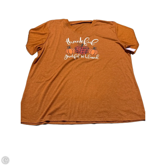 Top Short Sleeve By Cme In Orange, Size: 2x
