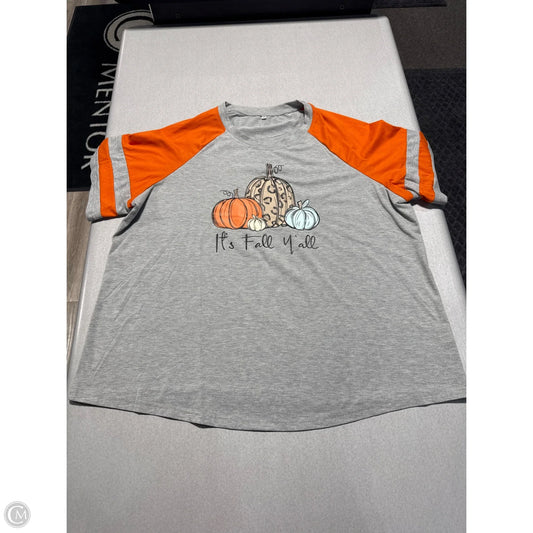 Top Short Sleeve By Cme In Grey, Size: 2x