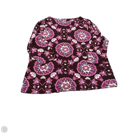 Top 3/4 Sleeve By Croft And Barrow In Brown & Pink, Size: 1x