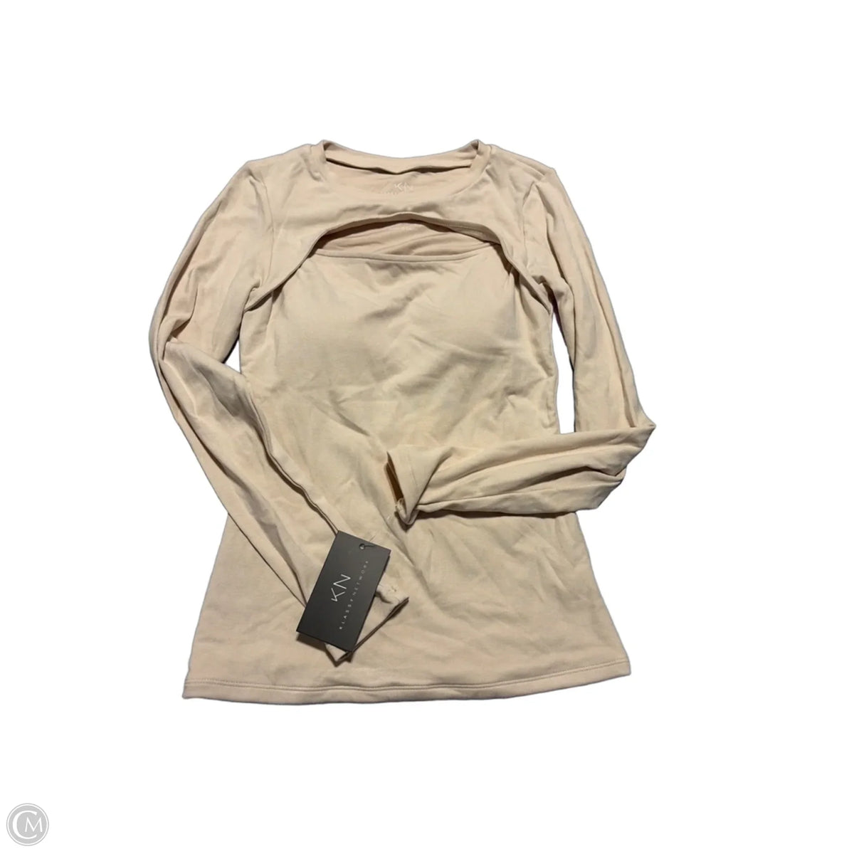 Top Long Sleeve By Cmc In Tan, Size: S