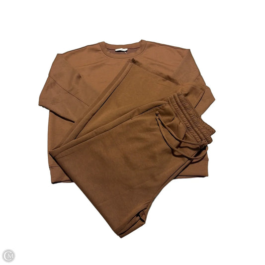 Pants Set 2pc By Zenana In Brown, Size: Xl