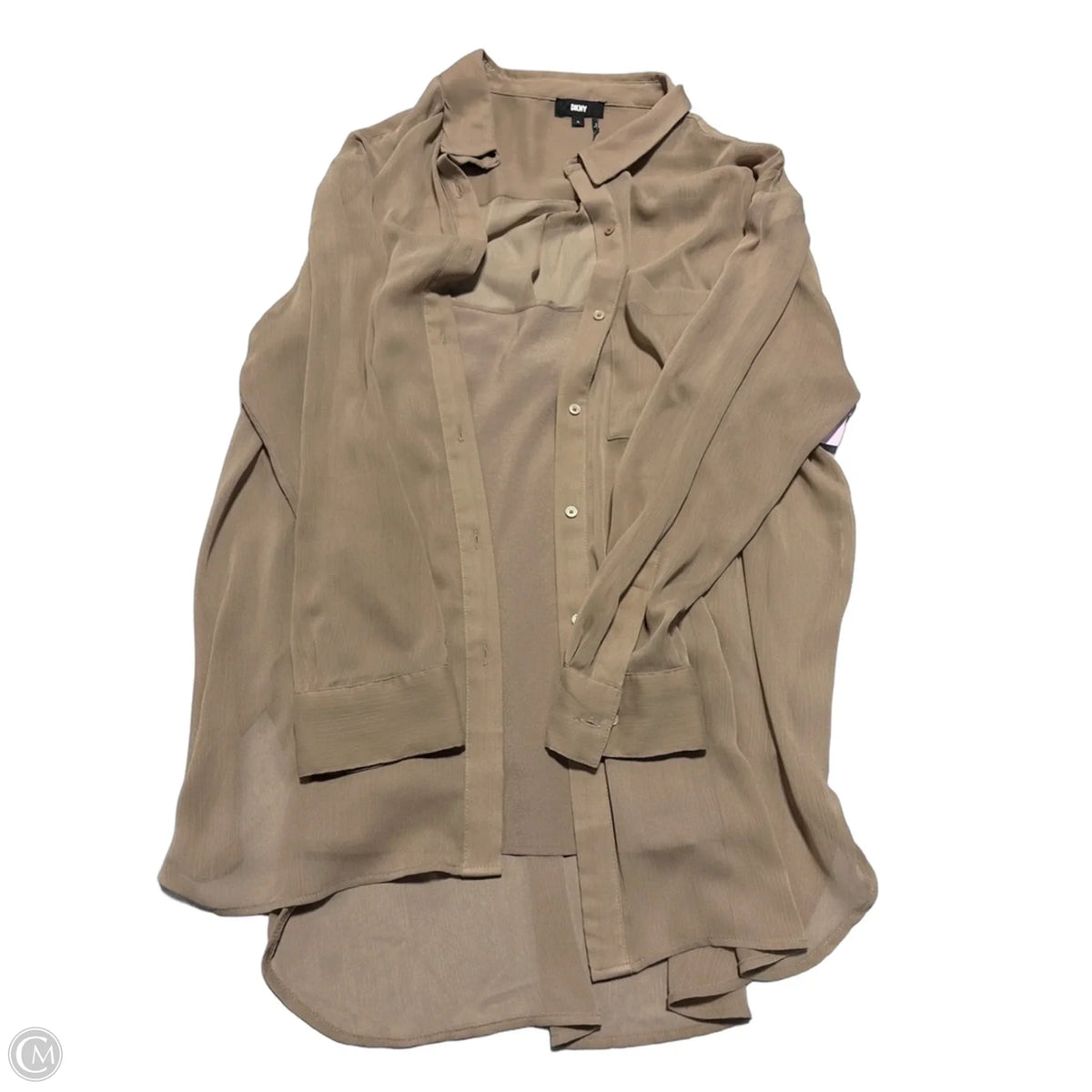 Top Long Sleeve By Dkny In Tan, Size: Xl