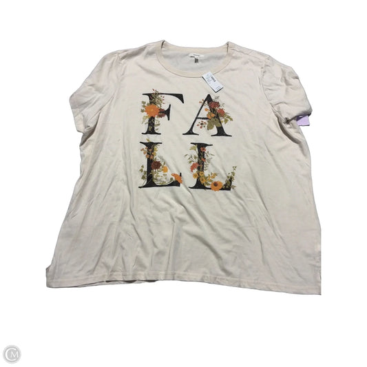 Top Short Sleeve By Maurices In Cream, Size: 3x
