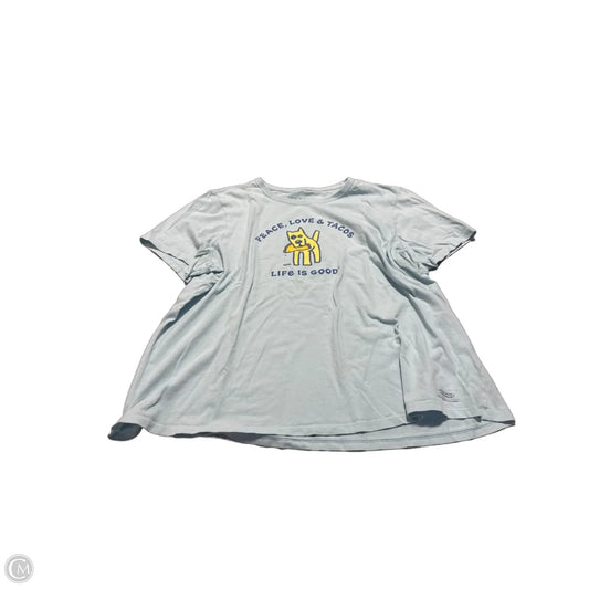 Top Short Sleeve By Life Is Good In Blue, Size: 3x