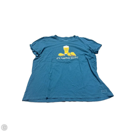 Top Short Sleeve By Life Is Good In Blue, Size: Xxl