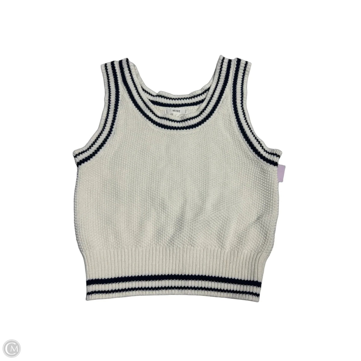 Tank Top By Mine In Blue & Cream, Size: S