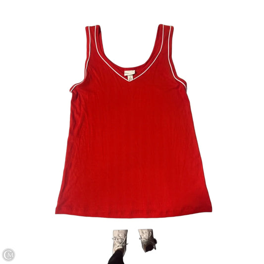 Tank Top By Ava & Viv In Red & White, Size: 1x