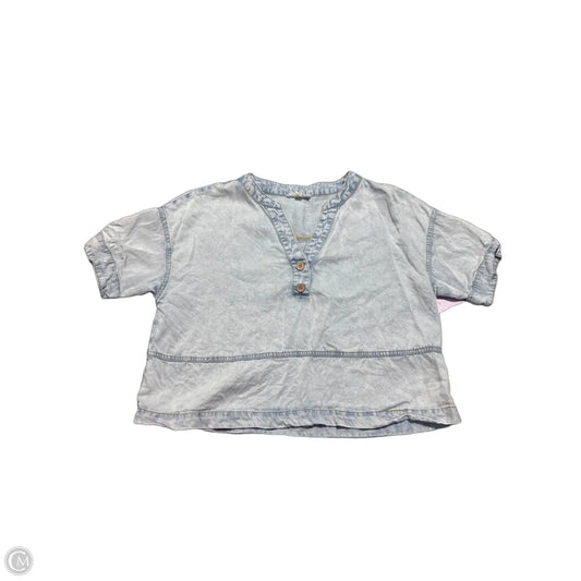 Top Short Sleeve By Blu Pepper In Blue, Size: M