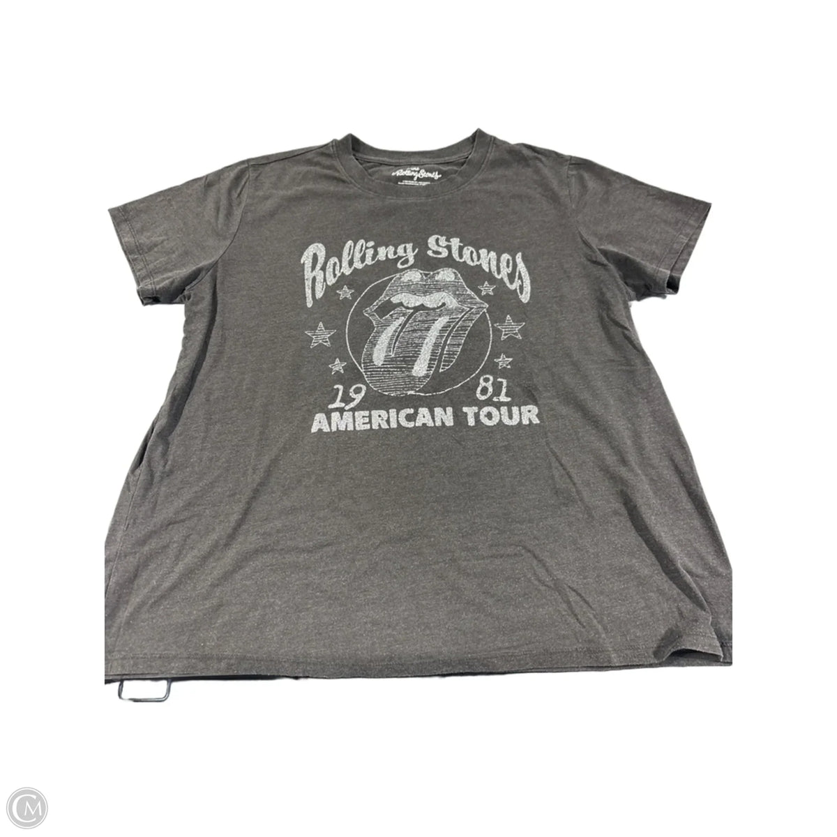 Top Short Sleeve By Cmc In Grey, Size: 1x