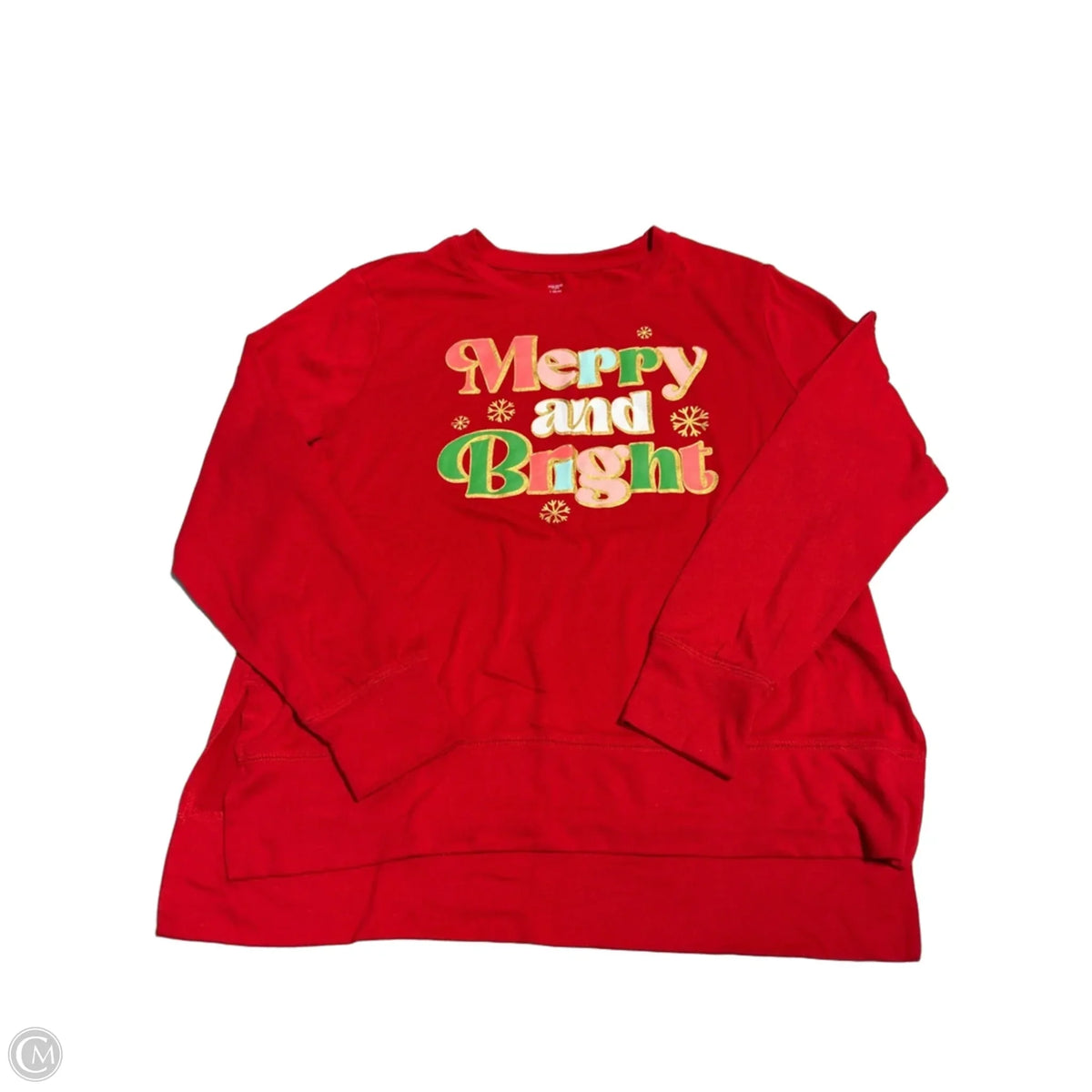 Top Long Sleeve By Cmc In Red, Size: L
