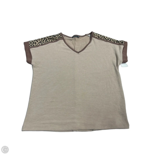 Top Short Sleeve By Staccato In Tan, Size: M