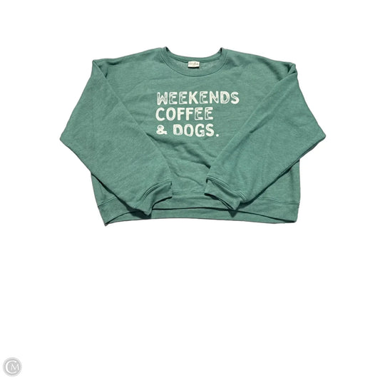 Top Long Sleeve By Oat In Green, Size: L