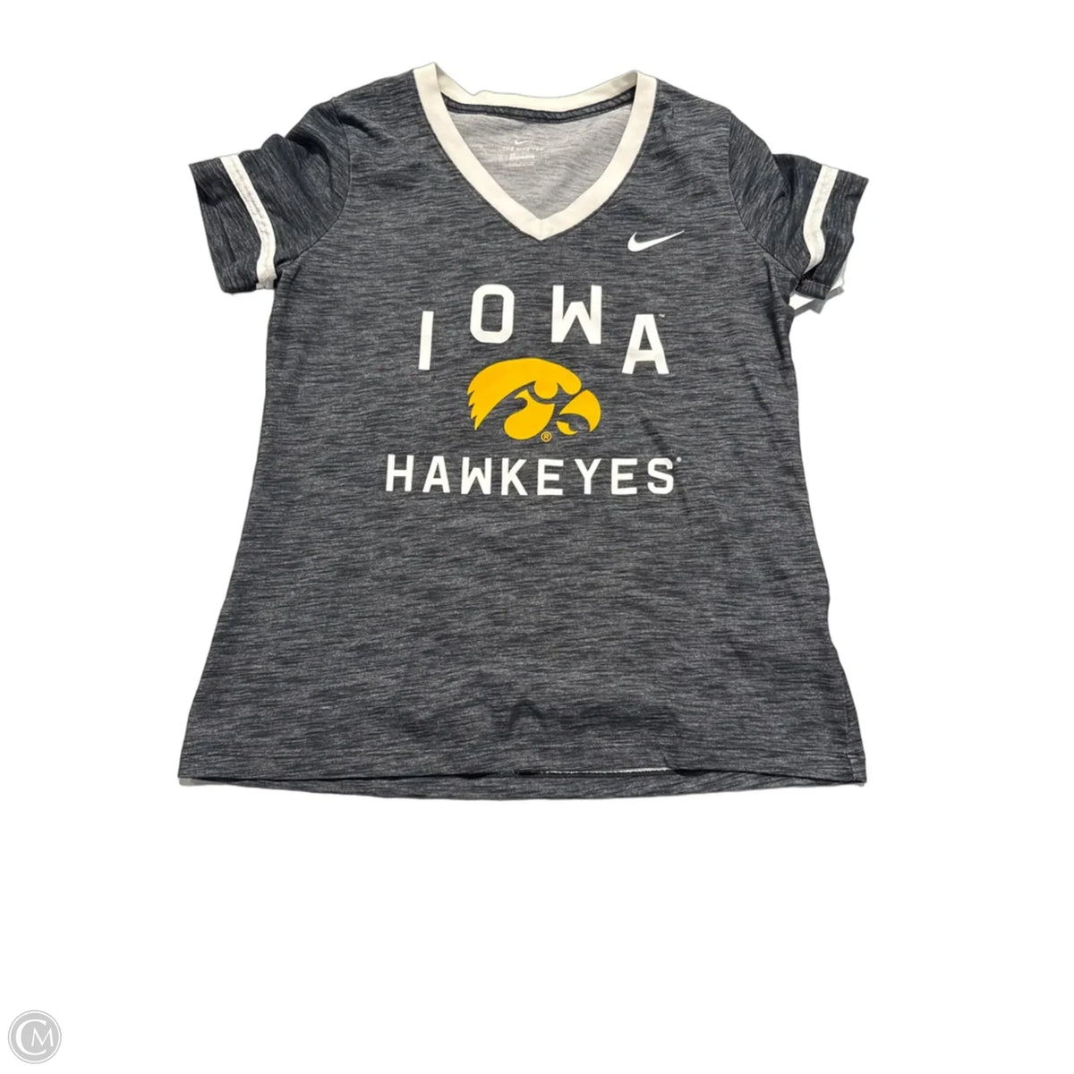 Top Short Sleeve By Nike In Grey, Size: M
