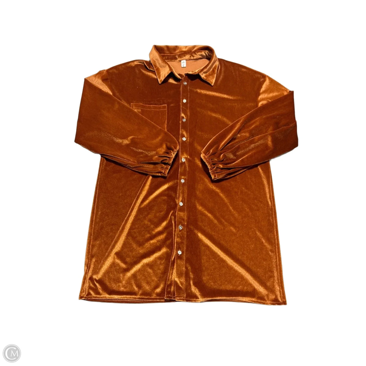 Top Long Sleeve By Cmc In Orange, Size: M