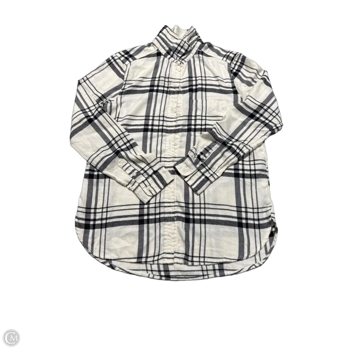 Top Long Sleeve By American Eagle In Plaid Pattern, Size: M
