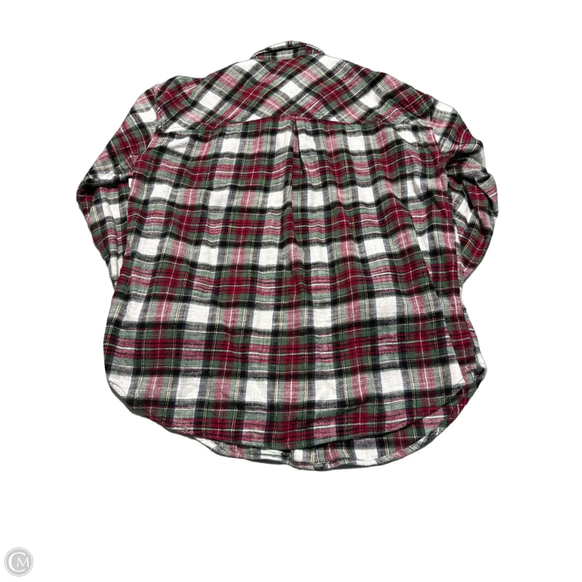 Top Long Sleeve By Maurices In Plaid Pattern, Size: L