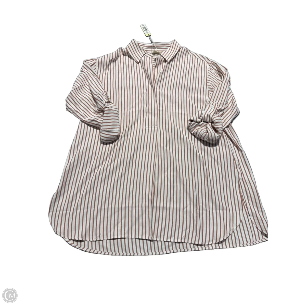 Blouse Long Sleeve By Max Studio In Striped Pattern, Size: M