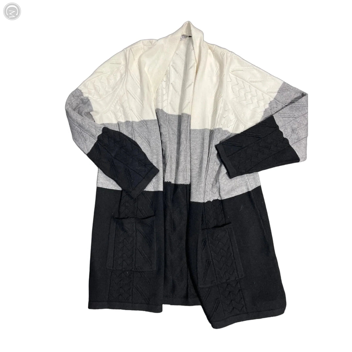 Cardigan By Cyrus In Green & White, Size: 2x
