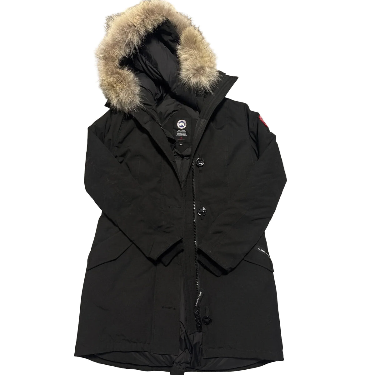 Coat Luxury Designer By Canada Goose In Black, Size: M