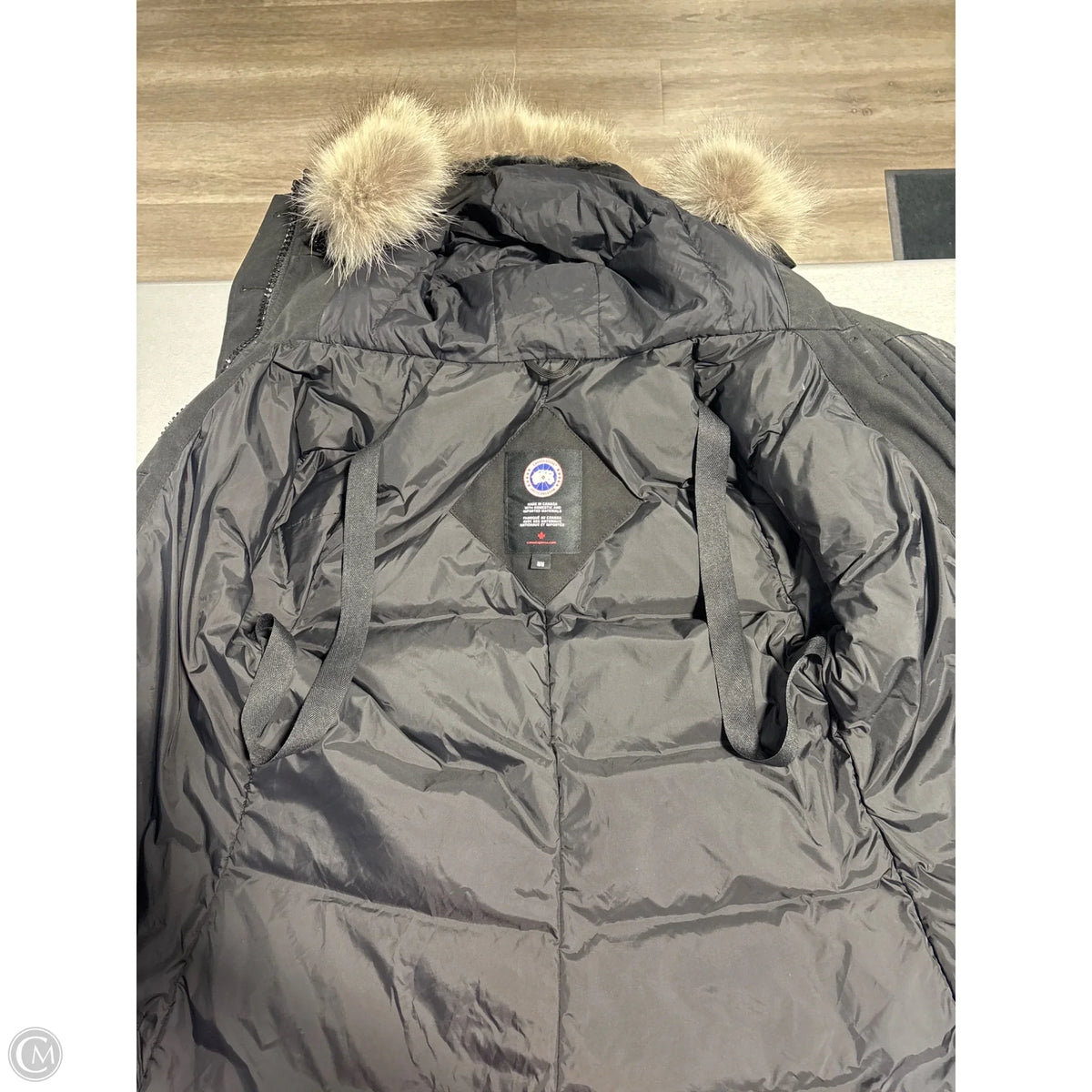 Coat Luxury Designer By Canada Goose In Black, Size: M